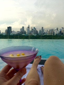 At the infinity pool at the So Sofitel Hotel in Bangkok, Thailand