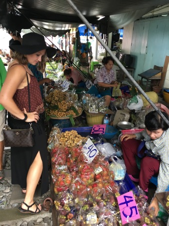 The train market in Bangkok, Thailand