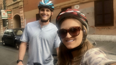 Getting ready for our TopBike tour of Rome