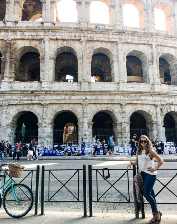 Standing outside of the Colosseum in Rome, Italy
