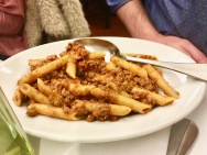 Pasta with meat sauce at il Latini in Florence, Italy