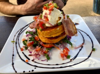 Sweet potato cakes from Hot Waves Cafe in Hahei, New Zealand